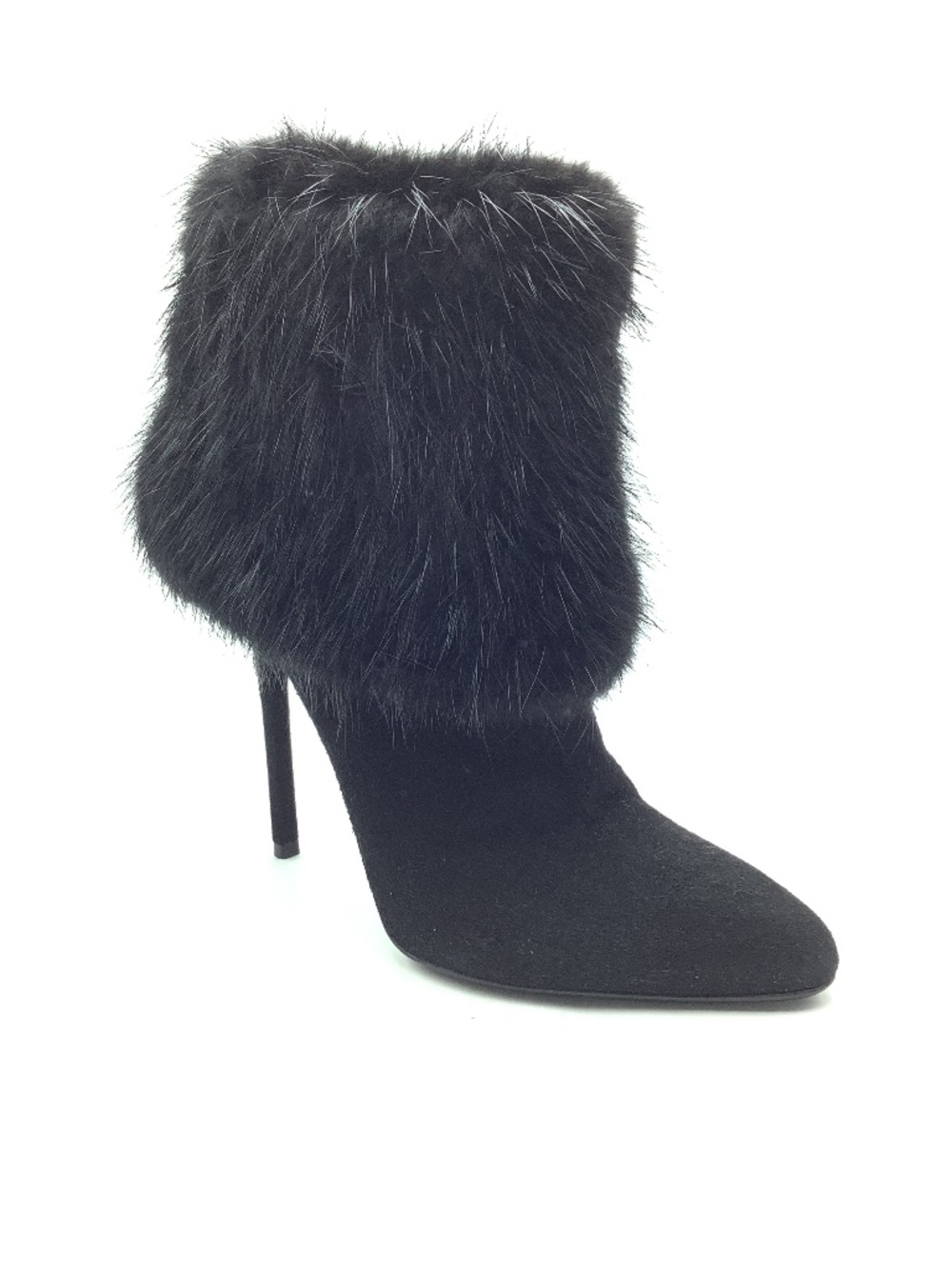 Prada Suede Fur Trim Boots Size: 8.5 / IT 39